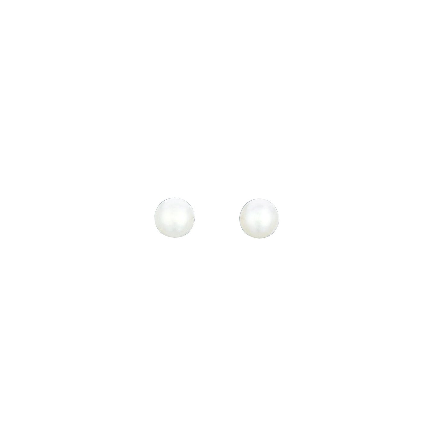 14K White Gold 5MM Pearl Stud Earring