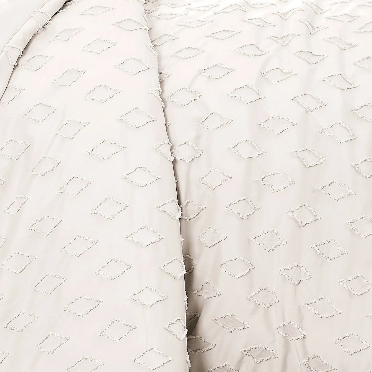 Diamond Pattern Duvet Cover Set, Bone