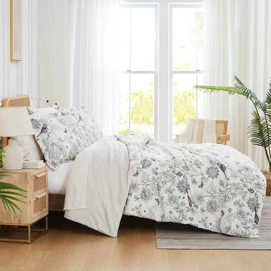 Floral Sparrow Comforter Set