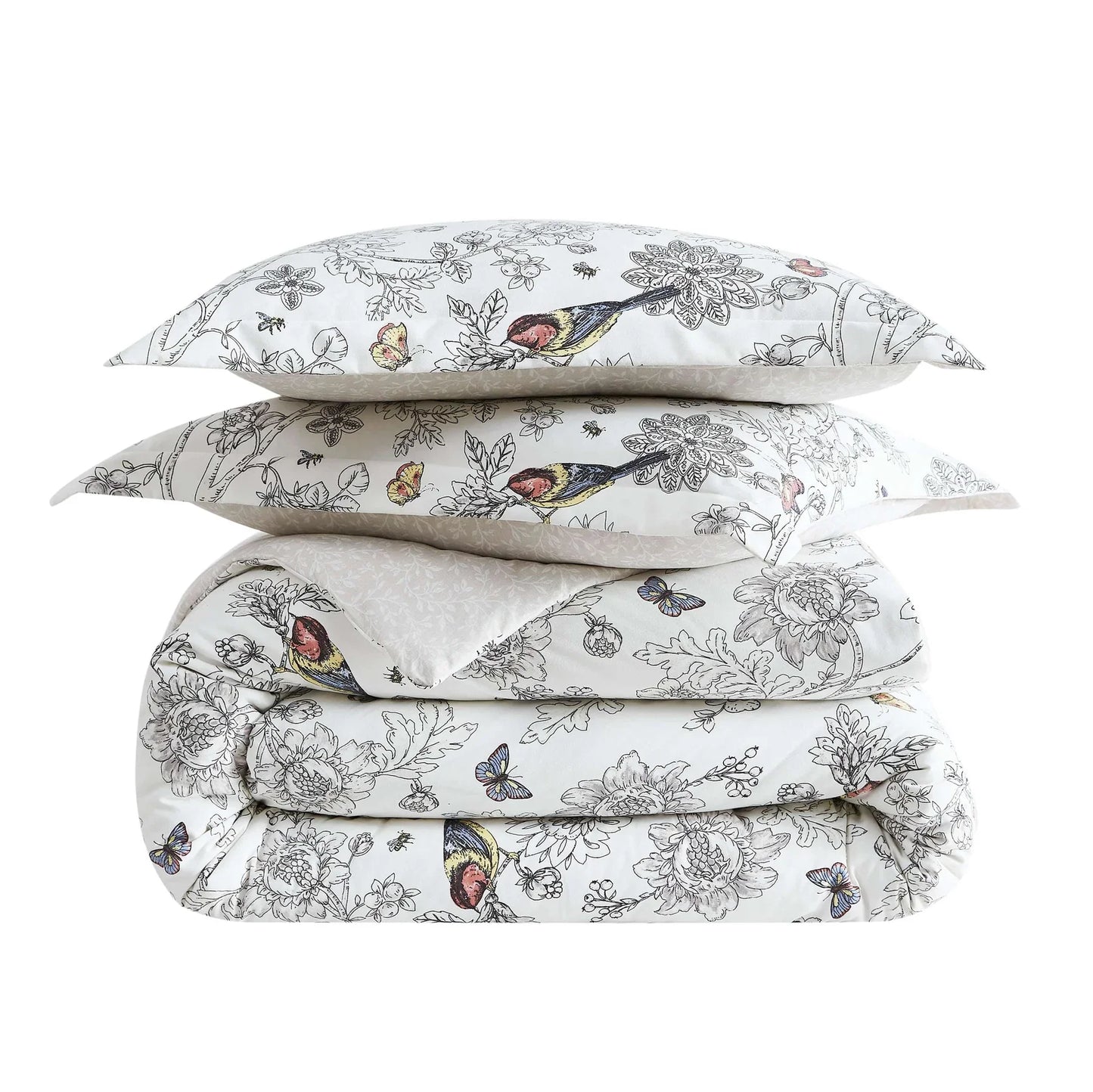 Floral Sparrow Comforter Set