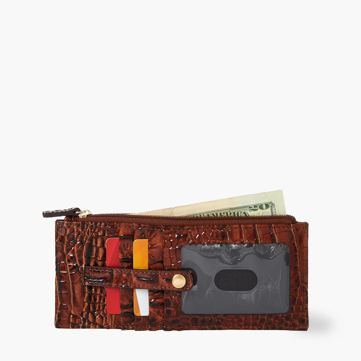 Brahmin Melbourne Collection Credit Card Wallet Golden Rod